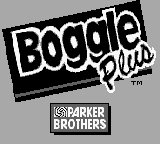 Boggle Plus title screen for GameBoy